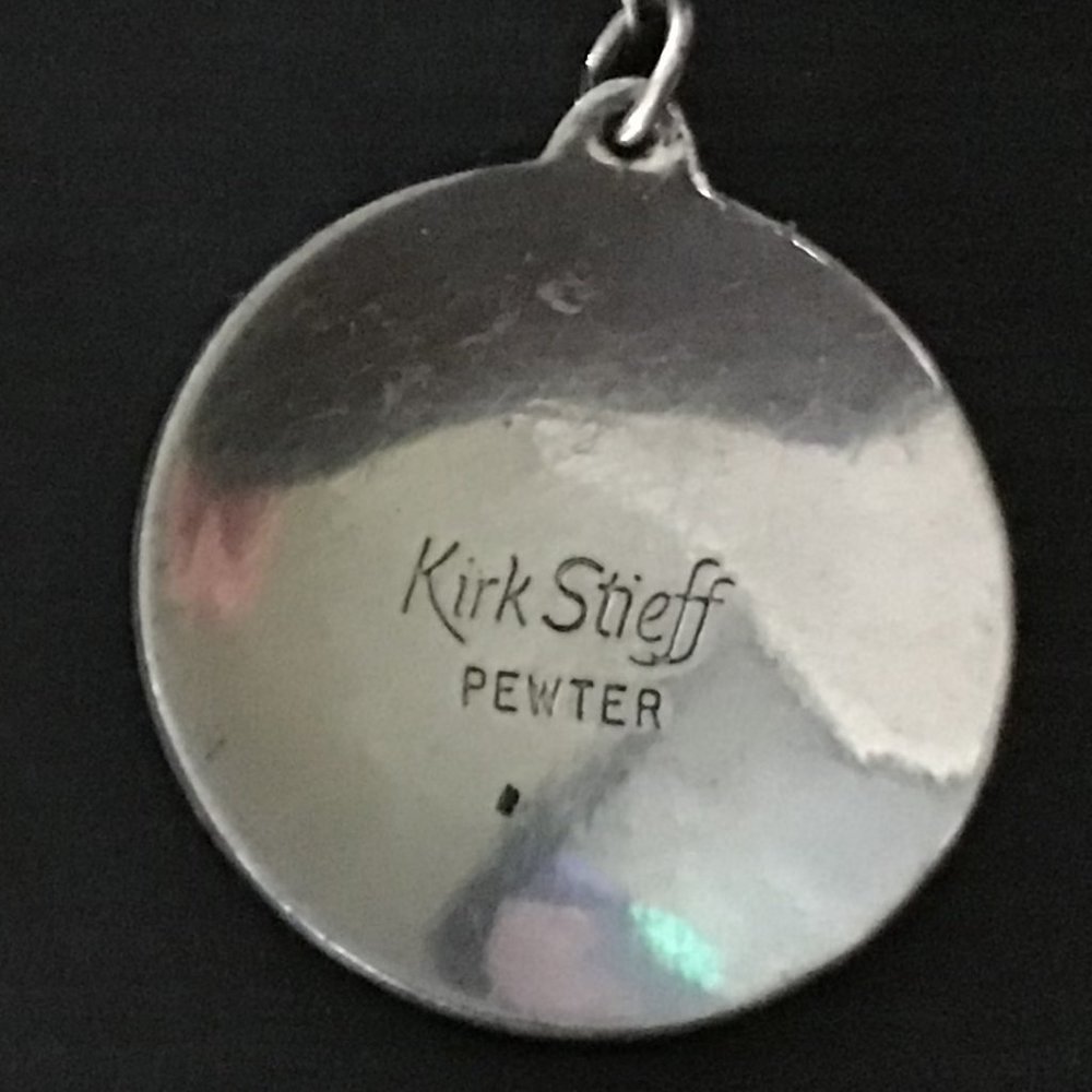 Vintage Pewter Kirk Stieff Earrings Carnations January Birth Flower - Picture 7 of 9